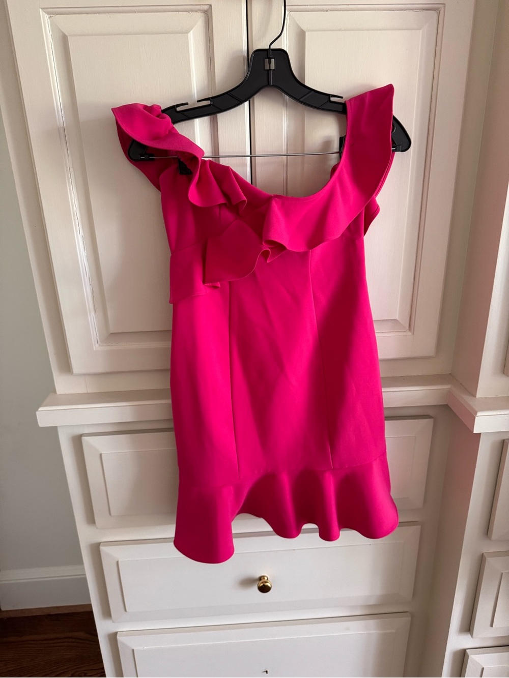 Likely Hot Pink Ruffle Mini Dress